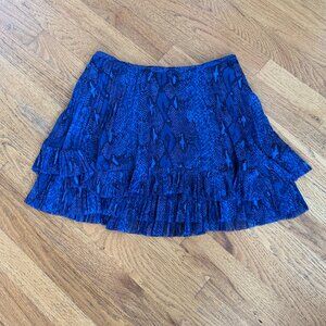 NWOT Banana Republic Electric Blue Snake Print Skater Skirt